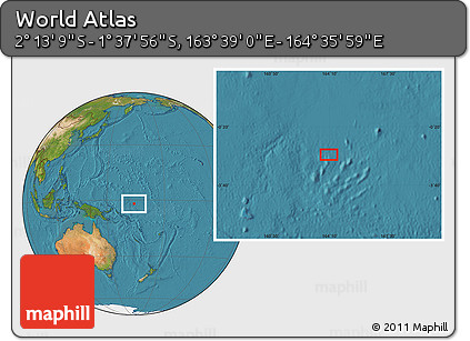 Satellite Location Map of the Area around 1° 55' 32" S, 164° 7' 30" E