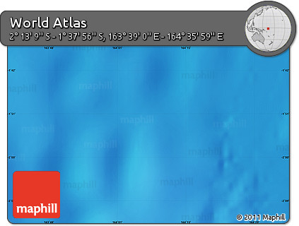 Physical Map of the Area around 1° 55' 32" S, 164° 7' 30" E