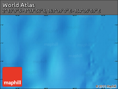 Physical Map of the Area around 1° 55' 32" S, 164° 7' 30" E