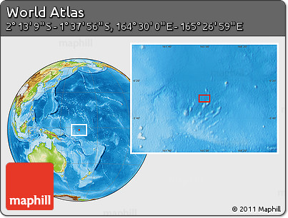 Physical Location Map of the Area around 1° 55' 32" S, 164° 58' 29" E