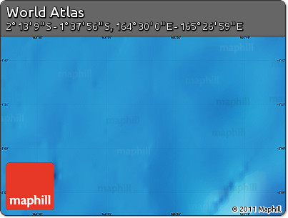 Physical Map of the Area around 1° 55' 32" S, 164° 58' 29" E