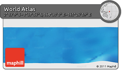 Physical Panoramic Map of the Area around 1° 55' 32" S, 164° 58' 29" E