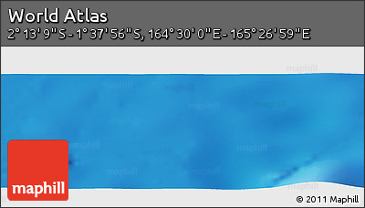 Physical Panoramic Map of the Area around 1° 55' 32" S, 164° 58' 29" E