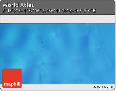 Shaded Relief 3D Map of the Area around 1° 55' 32" S, 166° 40' 30" E