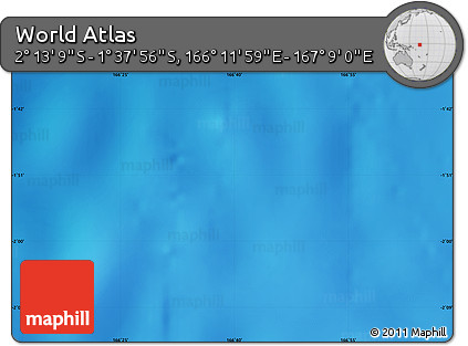 Physical Map of the Area around 1° 55' 32" S, 166° 40' 30" E
