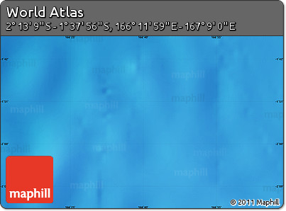 Physical Map of the Area around 1° 55' 32" S, 166° 40' 30" E