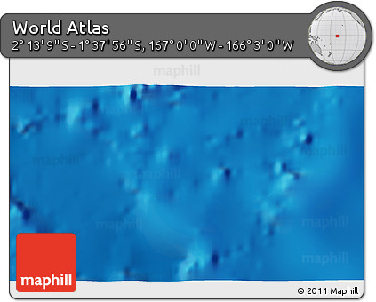 Physical 3D Map of the Area around 1° 55' 32" S, 166° 31' 30" W