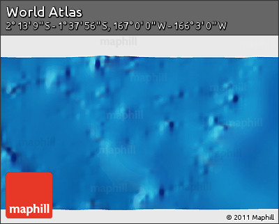 Physical 3D Map of the Area around 1° 55' 32" S, 166° 31' 30" W