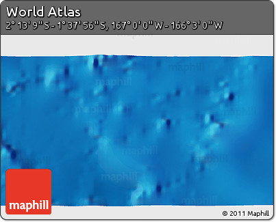 Physical 3D Map of the Area around 1° 55' 32" S, 166° 31' 30" W