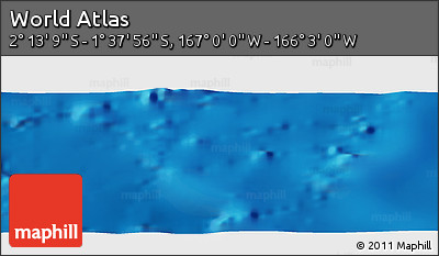Physical Panoramic Map of the Area around 1° 55' 32" S, 166° 31' 30" W