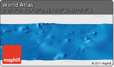 Physical Panoramic Map of the Area around 1° 55' 32" S, 166° 31' 30" W