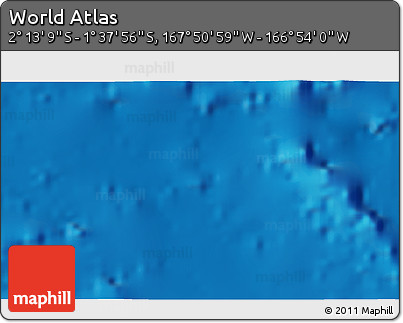 Physical 3D Map of the Area around 1° 55' 32" S, 167° 22' 30" W