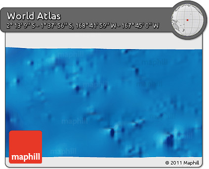 Physical 3D Map of the Area around 1° 55' 32" S, 168° 13' 29" W