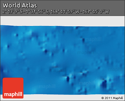 Physical 3D Map of the Area around 1° 55' 32" S, 168° 13' 29" W