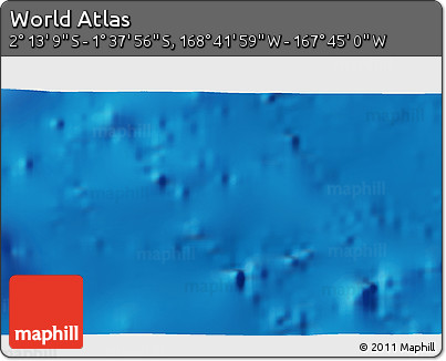 Physical 3D Map of the Area around 1° 55' 32" S, 168° 13' 29" W