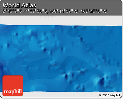 Political 3D Map of the Area around 1° 55' 32" S, 168° 13' 29" W