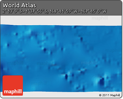Shaded Relief 3D Map of the Area around 1° 55' 32" S, 168° 13' 29" W