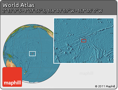 Satellite Location Map of the Area around 1° 55' 32" S, 168° 13' 29" W