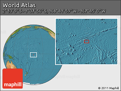 Satellite Location Map of the Area around 1° 55' 32" S, 168° 13' 29" W