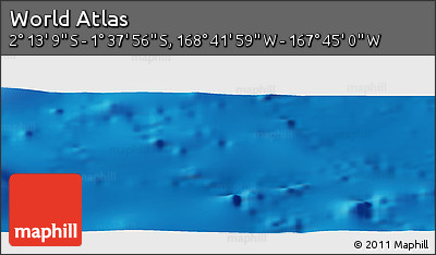 Physical Panoramic Map of the Area around 1° 55' 32" S, 168° 13' 29" W
