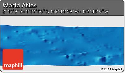 Shaded Relief Panoramic Map of the Area around 1° 55' 32" S, 168° 13' 29" W