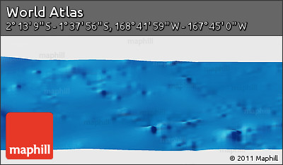 Shaded Relief Panoramic Map of the Area around 1° 55' 32" S, 168° 13' 29" W