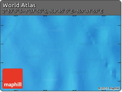 Physical Map of the Area around 1° 55' 32" S, 169° 13' 29" E