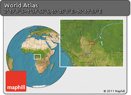 Satellite Location Map of the Area around 1° 55' 32" S, 16° 13' 30" E