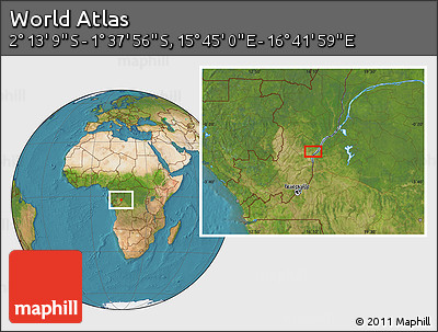 Satellite Location Map of the Area around 1° 55' 32" S, 16° 13' 30" E