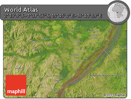 Satellite Map of the Area around 1° 55' 32" S, 16° 13' 30" E