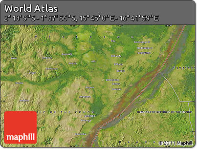 Satellite Map of the Area around 1° 55' 32" S, 16° 13' 30" E