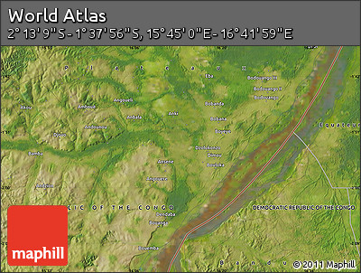 Satellite Map of the Area around 1° 55' 32" S, 16° 13' 30" E