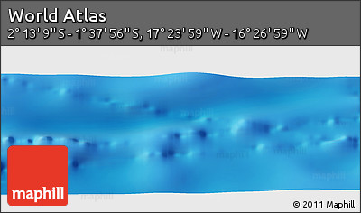 Physical Panoramic Map of the Area around 1° 55' 32" S, 16° 55' 29" W