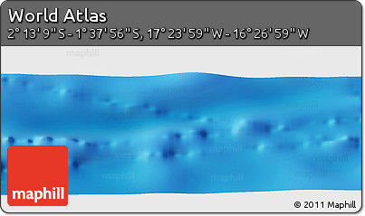 Physical Panoramic Map of the Area around 1° 55' 32" S, 16° 55' 29" W