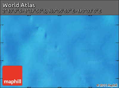 Physical Map of the Area around 1° 55' 32" S, 170° 4' 29" E