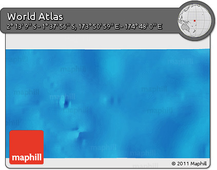 Shaded Relief 3D Map of the Area around 1° 55' 32" S, 174° 19' 29" E