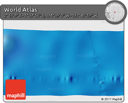Shaded Relief 3D Map of the Area around 1° 55' 32" S, 174° 10' 30" W