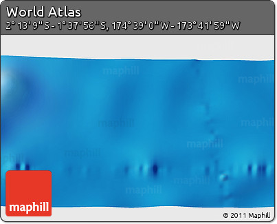 Shaded Relief 3D Map of the Area around 1° 55' 32" S, 174° 10' 30" W