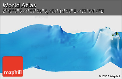 Physical Panoramic Map of the Area around 1° 55' 32" S, 175° 10' 30" E