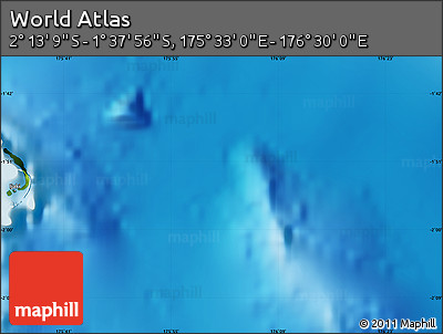 Physical Map of the Area around 1° 55' 32" S, 176° 1' 30" E