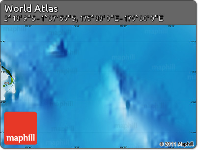 Physical Map of the Area around 1° 55' 32" S, 176° 1' 30" E