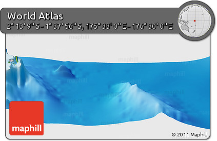 Physical Panoramic Map of the Area around 1° 55' 32" S, 176° 1' 30" E