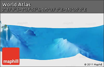 Physical Panoramic Map of the Area around 1° 55' 32" S, 176° 1' 30" E