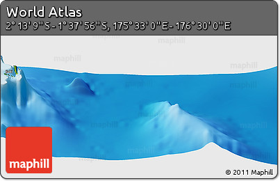 Physical Panoramic Map of the Area around 1° 55' 32" S, 176° 1' 30" E