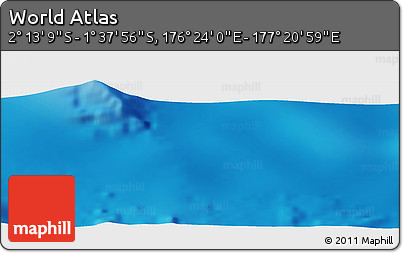 Physical Panoramic Map of the Area around 1° 55' 32" S, 176° 52' 30" E