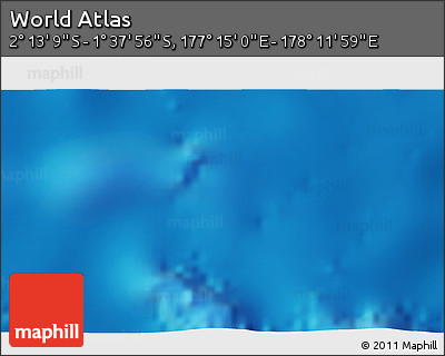 Shaded Relief 3D Map of the Area around 1° 55' 32" S, 177° 43' 29" E