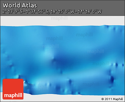 Physical 3D Map of the Area around 1° 55' 32" S, 17° 46' 29" W