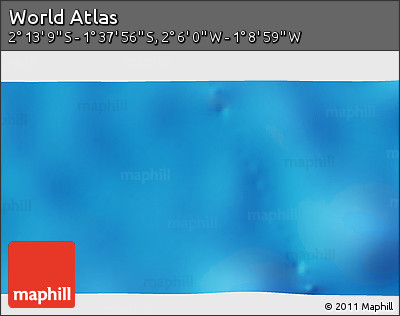 Physical 3D Map of the Area around 1° 55' 32" S, 1° 37' 30" W