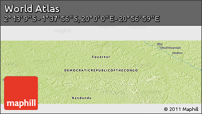 Physical Panoramic Map of the Area around 1° 55' 32" S, 20° 28' 30" E