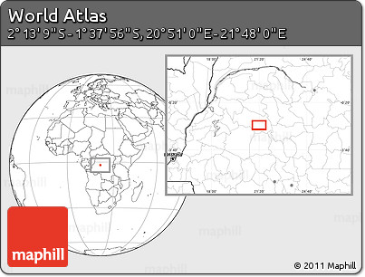 Blank Location Map of the Area around 1° 55' 32" S, 21° 19' 30" E
